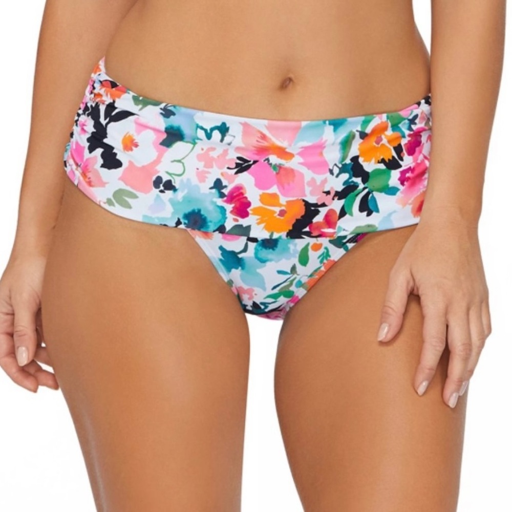 NWT Island Escape Floral‎ Print Bikini Swim Bottom Size 12